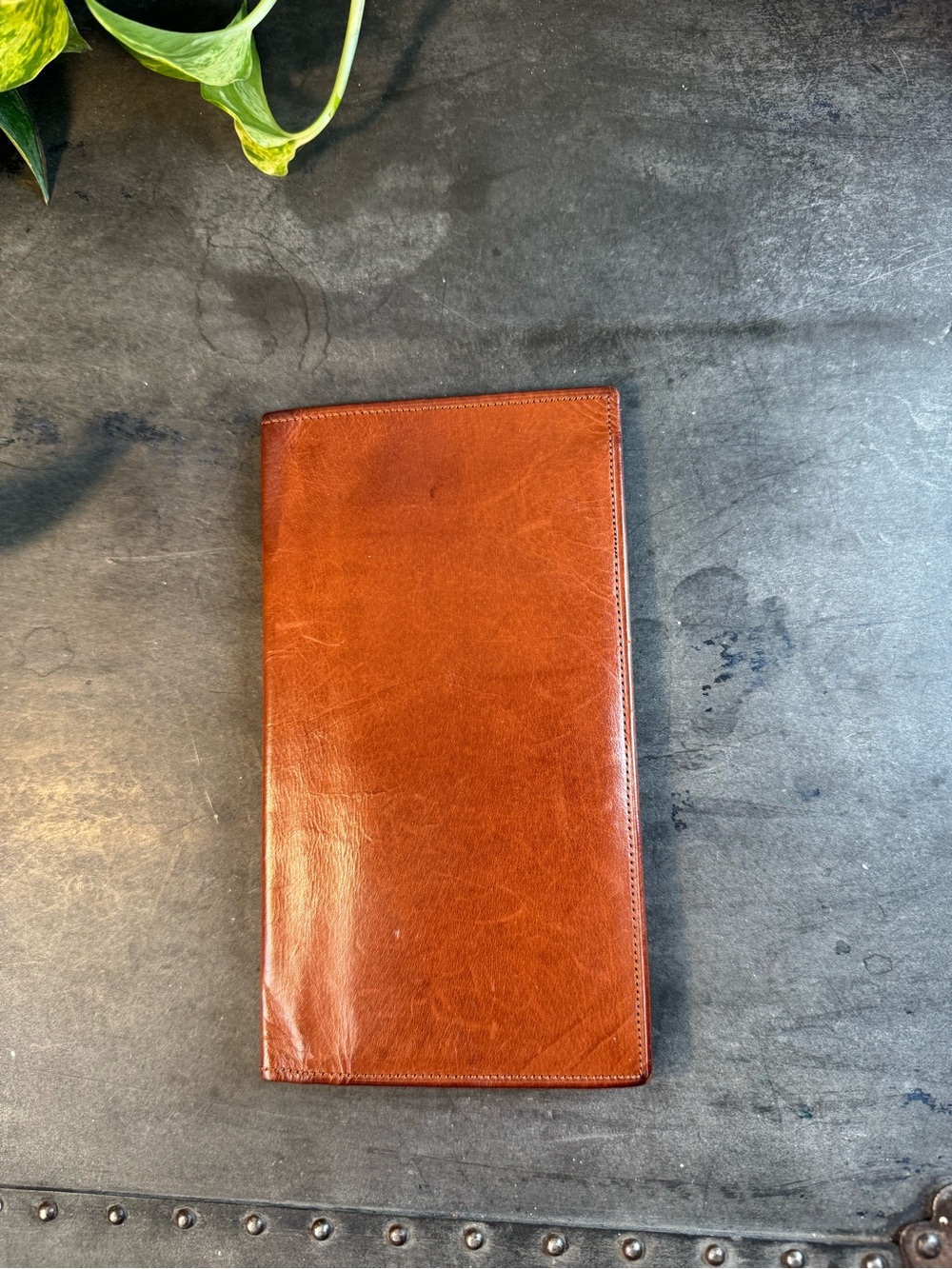 Vintage 1980s COACH Water Buffalo Hide Leather Long Wallet Unisex British Tan - Picture 7 of 9